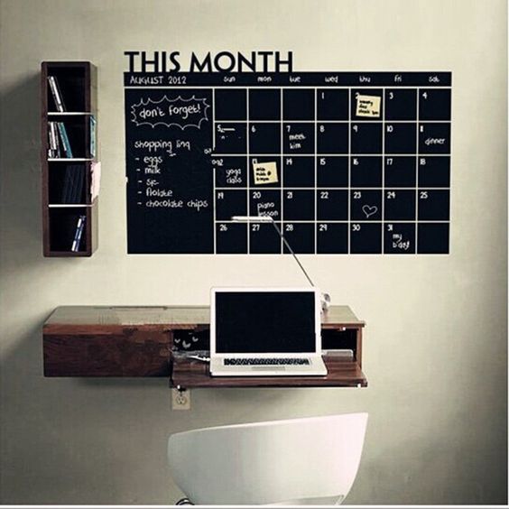 Diy Chalkboard Calendar for Your Workspace