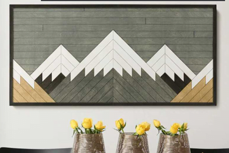 Landscape Geometric Wooden Art