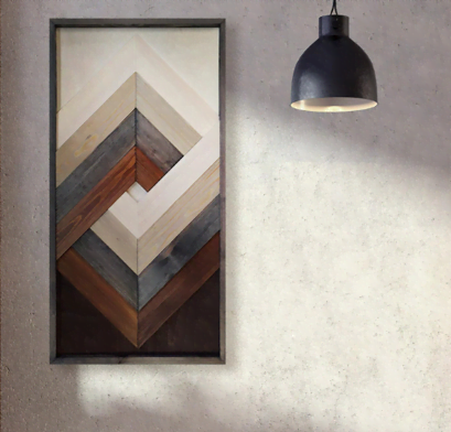 Mosaic Geometric Wood Wall Art