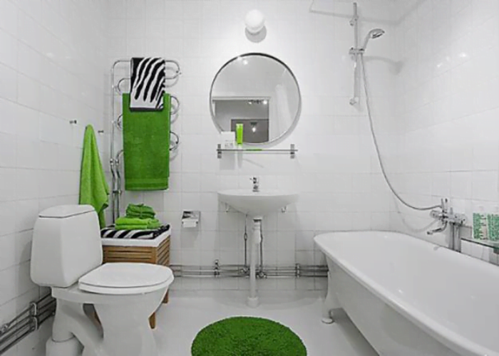 Abide in Green Bathroom Decor