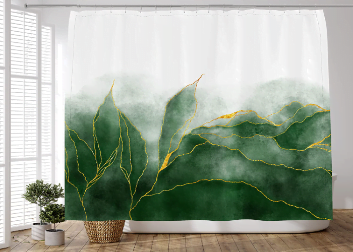 _Green Bathroom Curtains