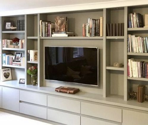 Wall Unit for Storage and Mounted TV