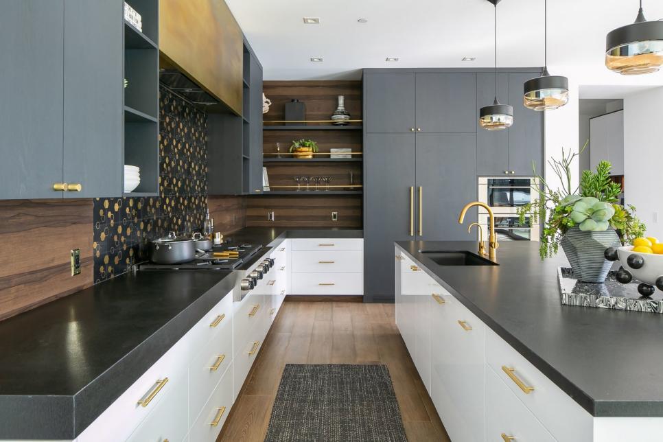 Beautify Your Kitchen with White and Sleek Gray