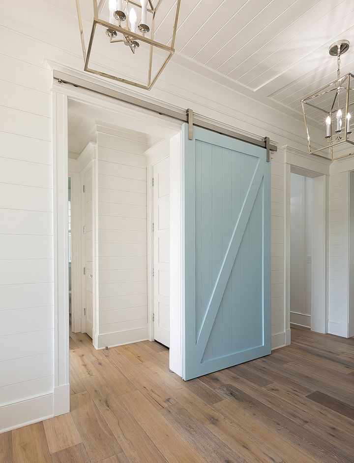 Blue and White Barn Door