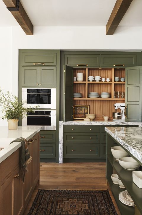 Combine Olive Green with Warm Wood Color