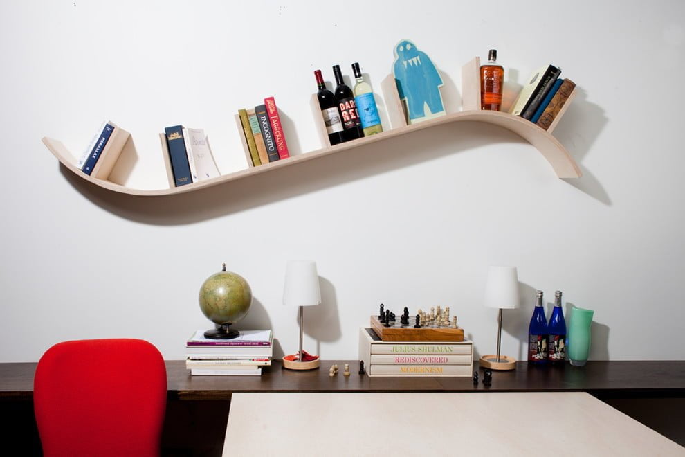 Curved Wave Floating Shelf