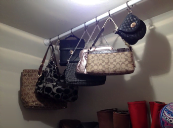 DIY Purse Hung with Curtain Hooks