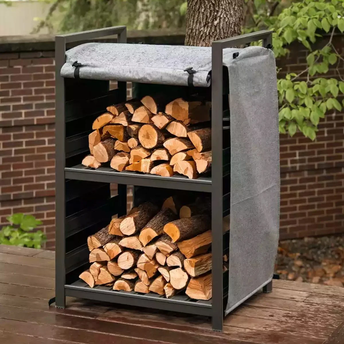 Explore a Wide Fireplace Rack Outdoors