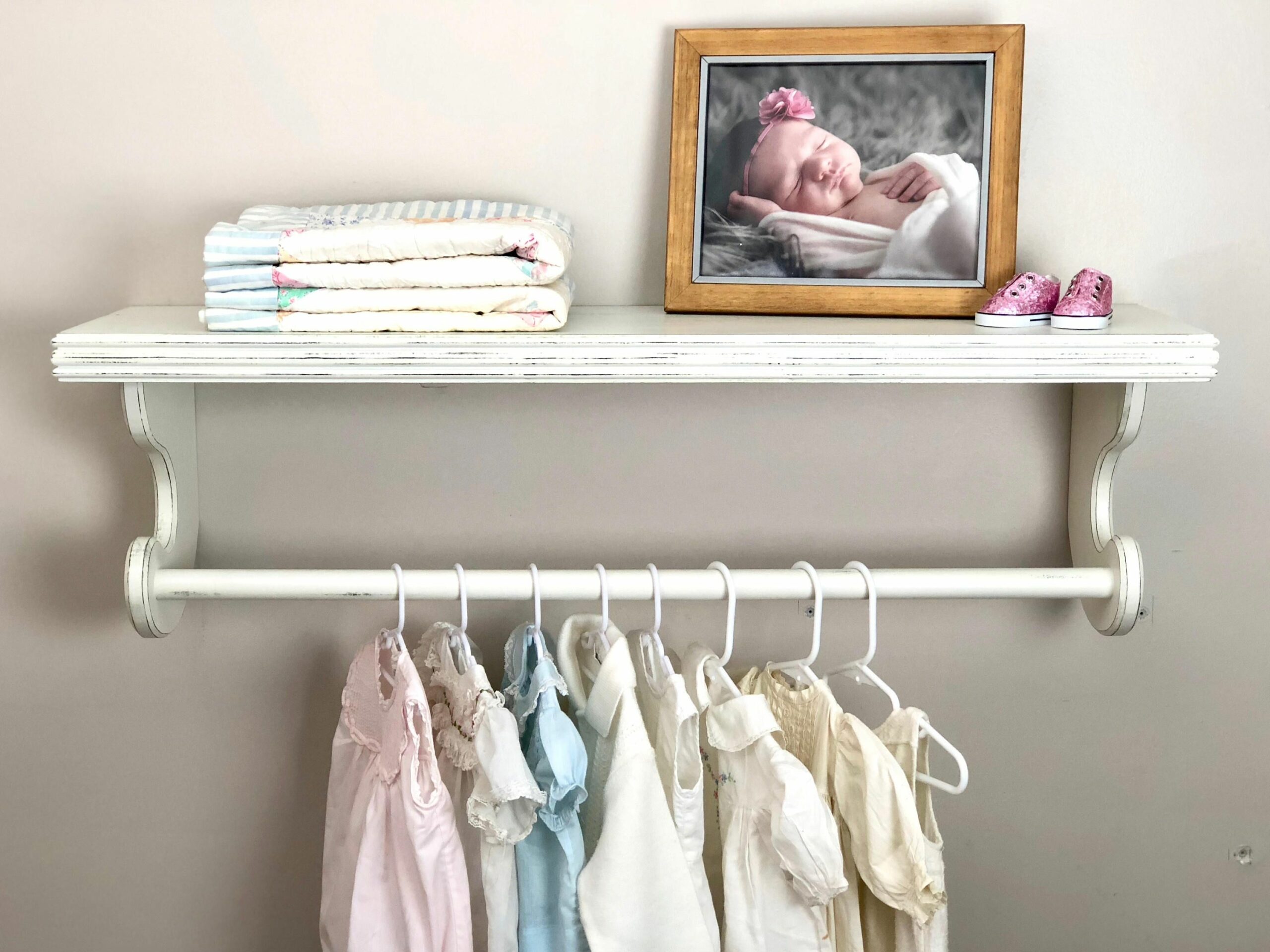 Floating Shelf with Hanger for The Nursery