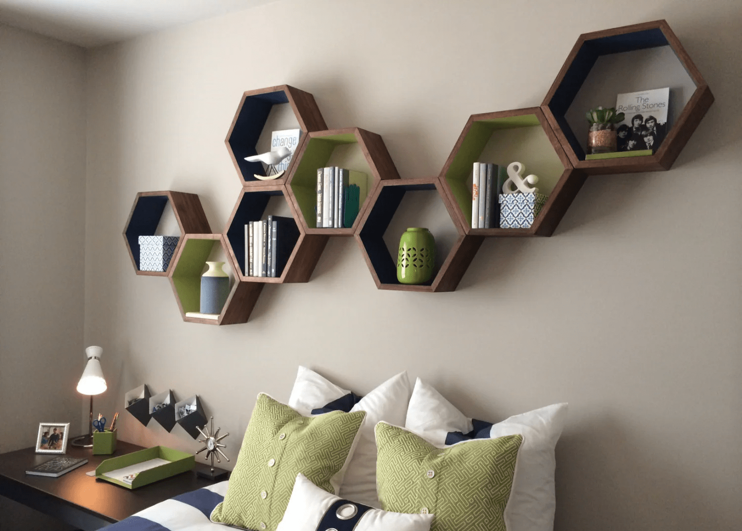 Hexagonal Floating Shelves