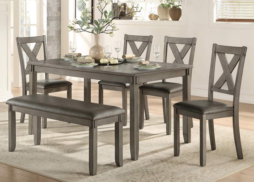 Homelegance 6-Piece Dining Set with Bench