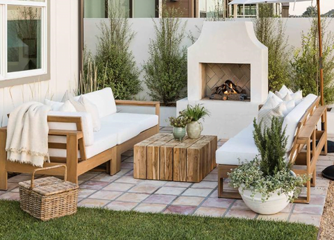 Install an Outdoor Kitchen or Tall Fireplace