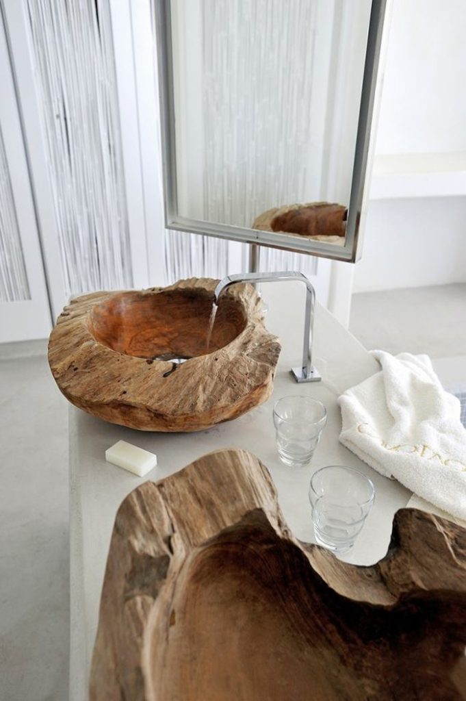 Natural Wood Bathroom Sink