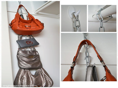 Over-The-Door Chain DIY Purse Organizer