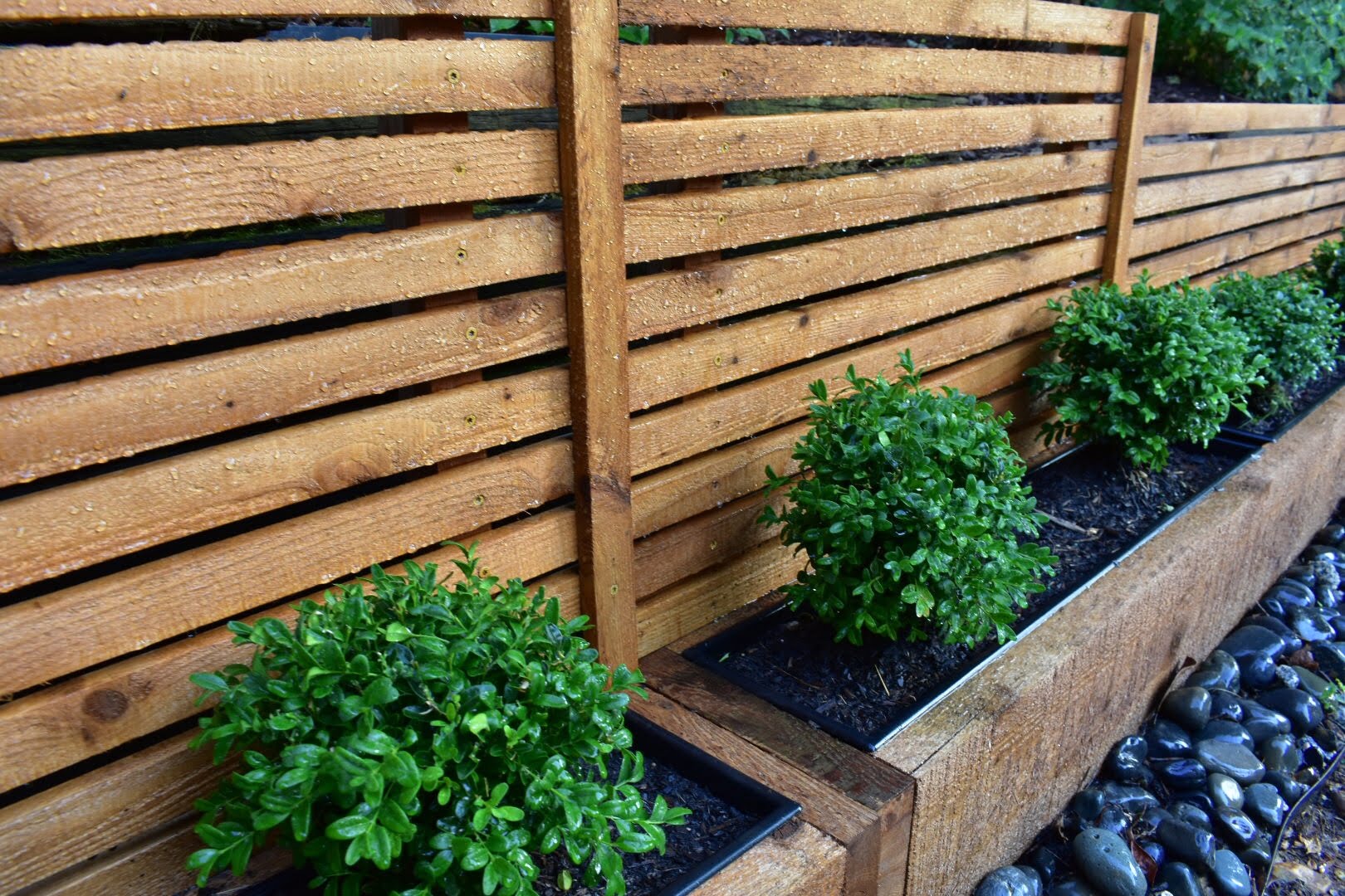 Privacy Screen with Planter Boxes