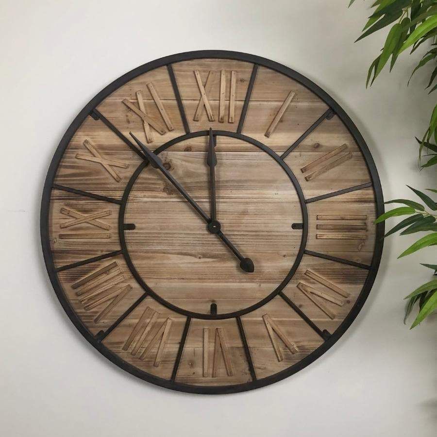 Rustic Wood and Metal Clock