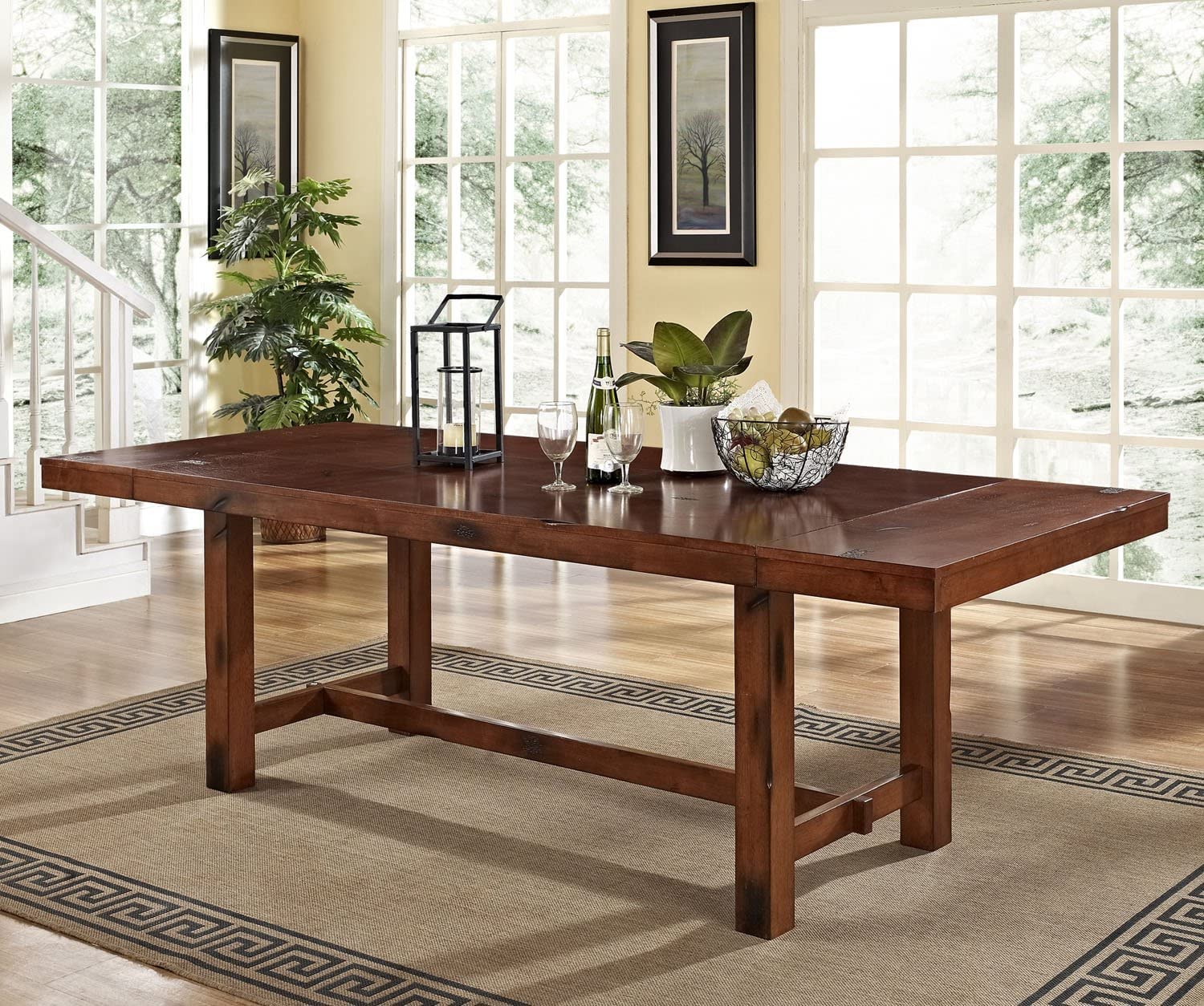 Walker Edison Furniture Company Rustic Farmhouse Dining Room Table