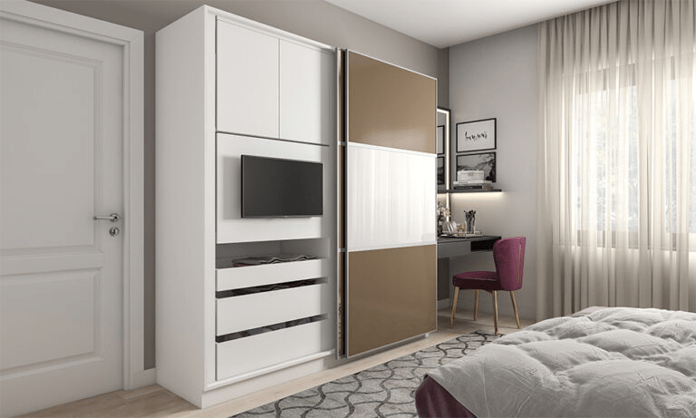 Wardrobe with a Smart Tv Unit