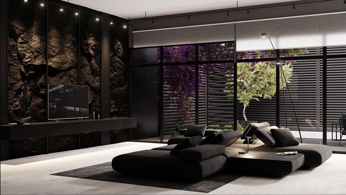 A Black Room that Lets You Take a Sneak Peek Into Natural Surroundings