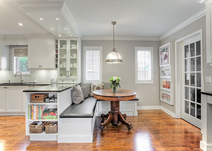 Breakfast Nook Against the Kitchen Island