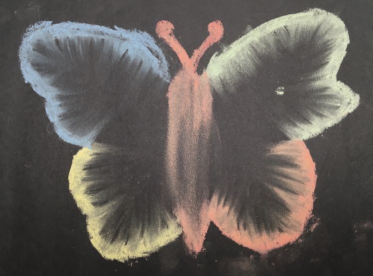 Butterfly Wings Easy Chalk Drawing