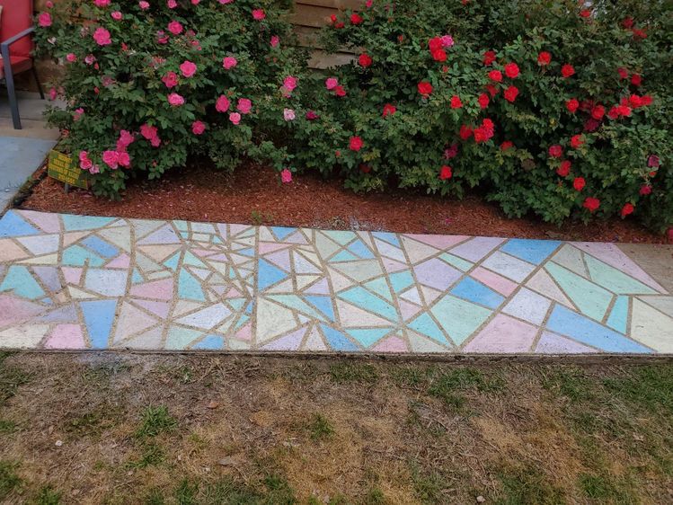 Colourful Walkway Chalk Art