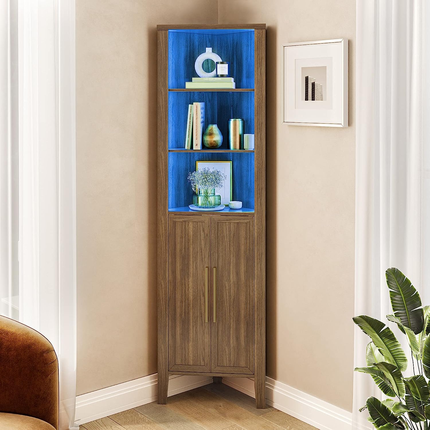 Contemporary Floating Corner Hutch