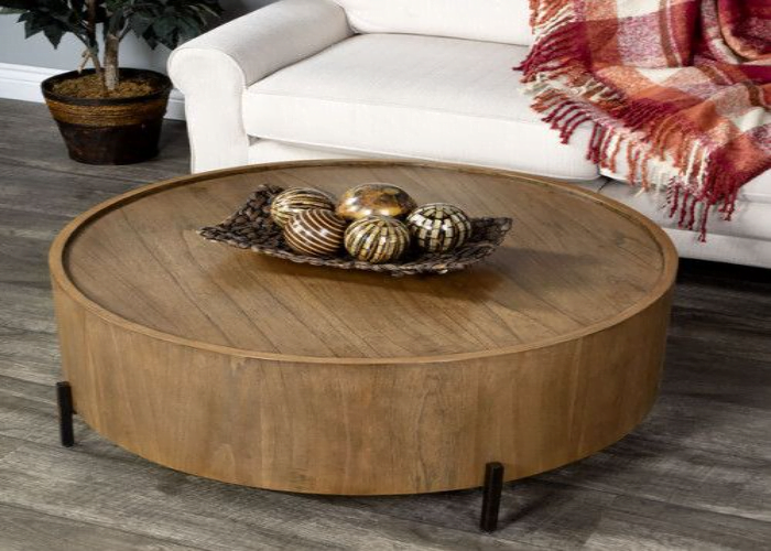 Discover a Cocoa Wood Rounded Coffee Table
