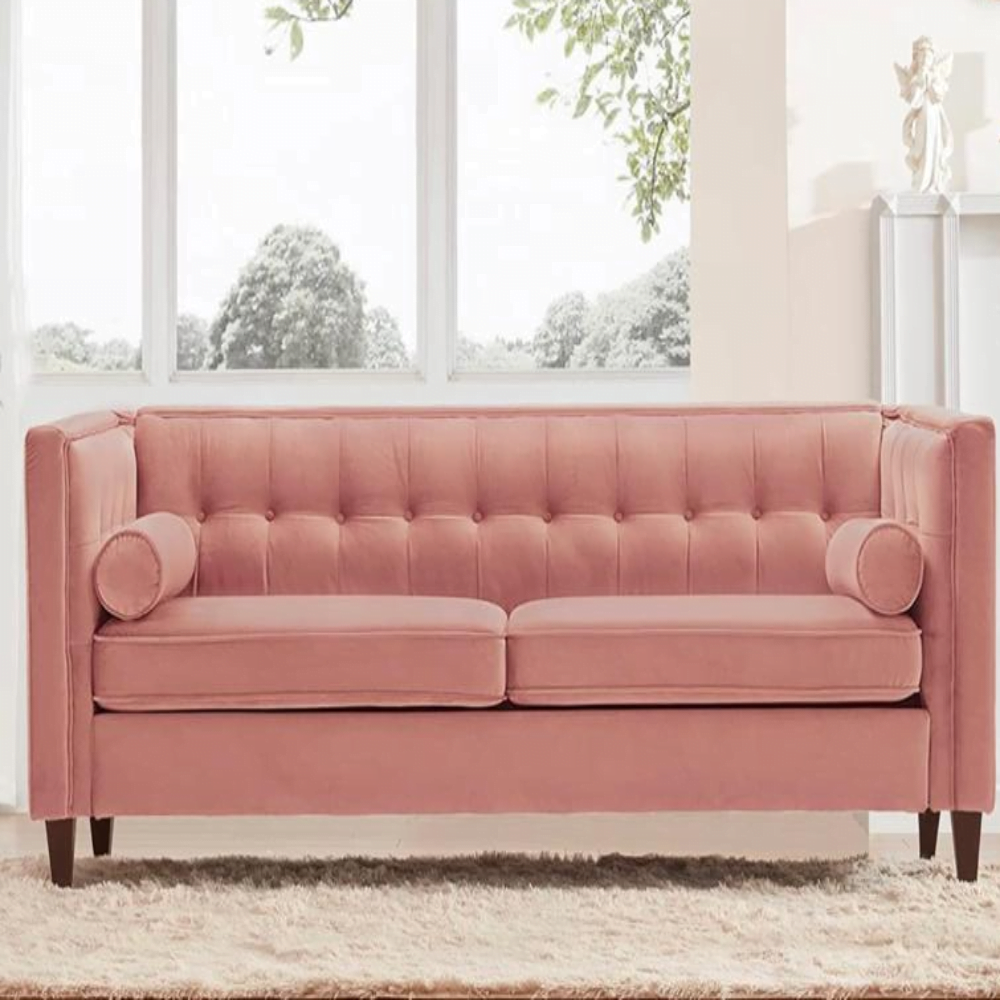 Dreamsir 58 W Velvet Sofa, Mid-Century Love Seats Sofa Furniture