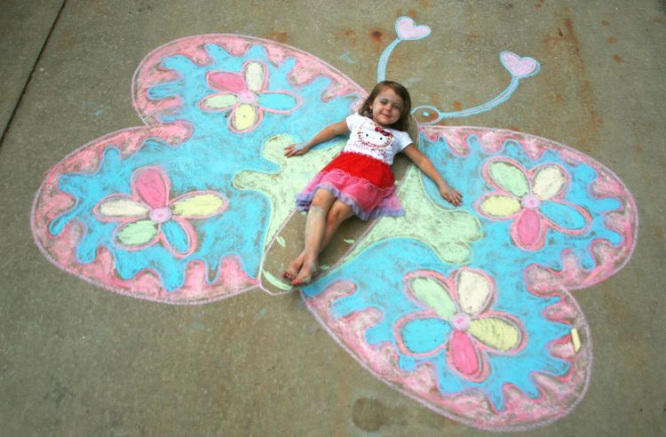 Easy Butterfly Chalk Drawing