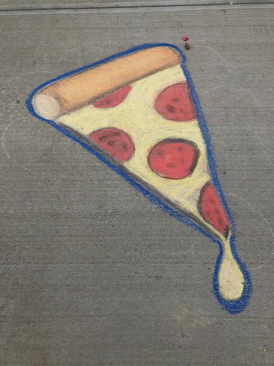 Easy Chalk Drawing of Food