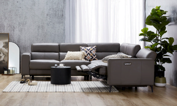 Grey Leather Couch