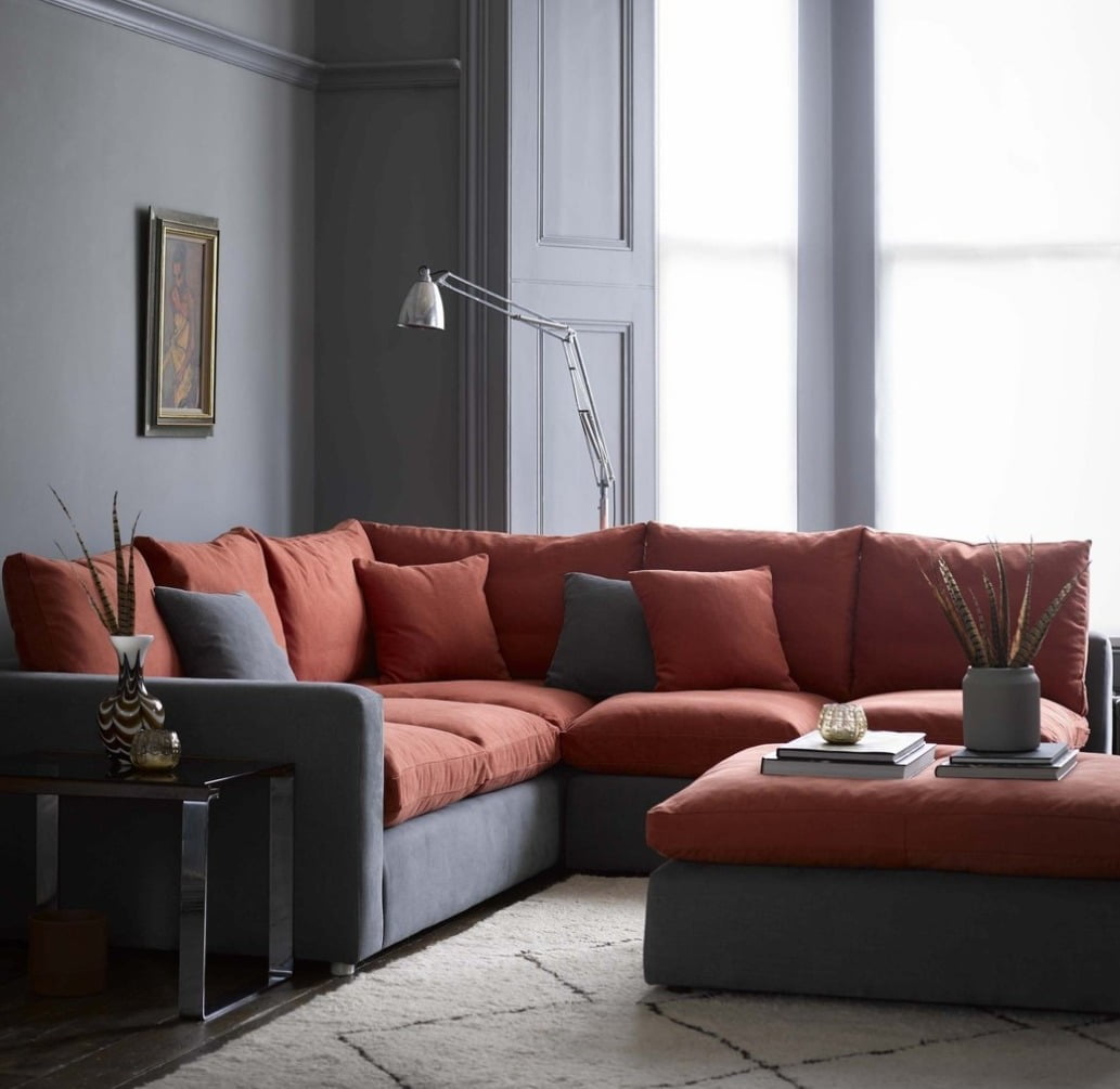 Grey Living Room with Warm Tones
