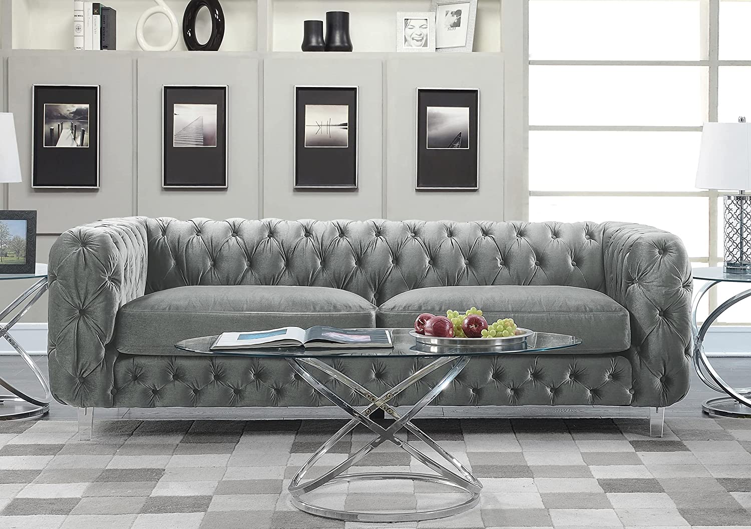 Grey Tufted Couch