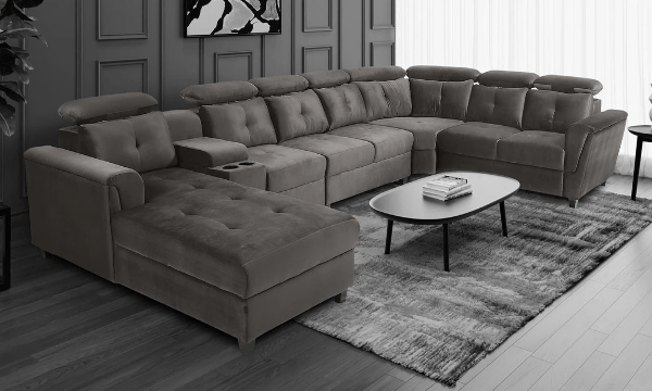 Grey Velvet Couch