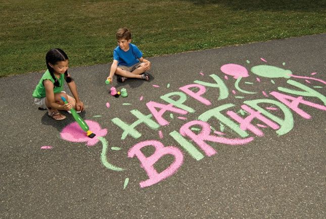 Happy Birthday Chalk Art