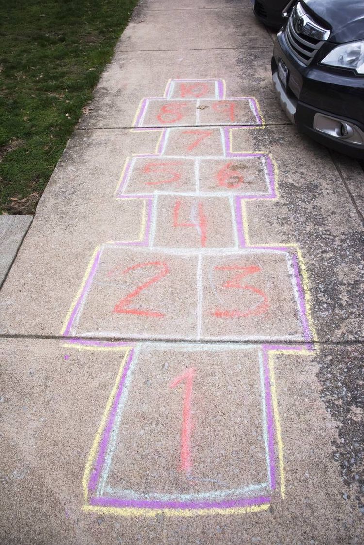 Hop-Scotch Chalk Drawing