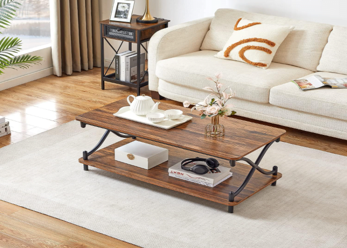 Open Shelving Modern Coffee Table