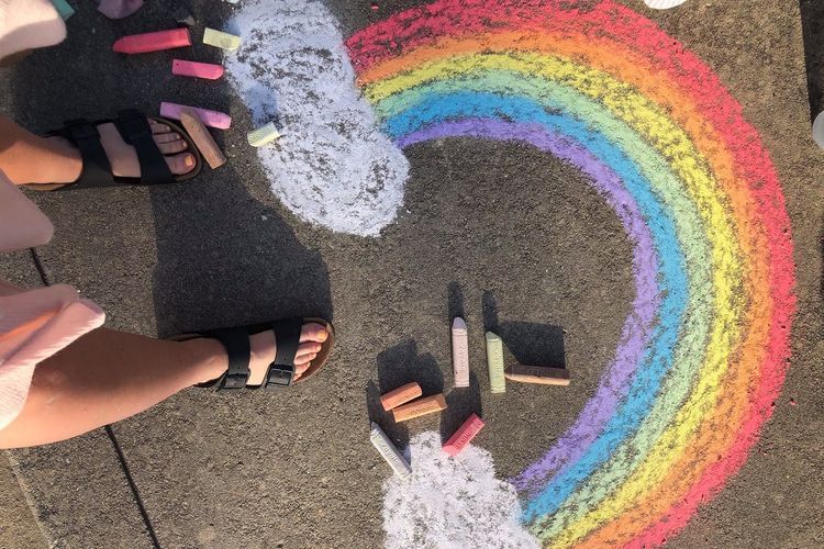 Rainbow Chalk Drawing