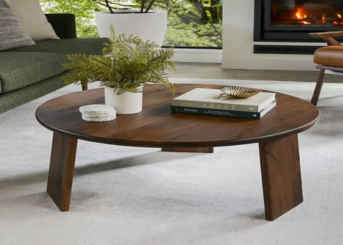 Round Walnut Coffee Table