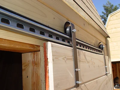 Sliding Shed Door with Skateboard Wheels