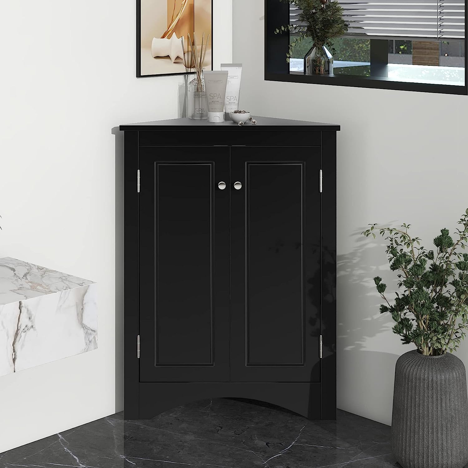 Storage Cabinet with Rattan Decoration Door