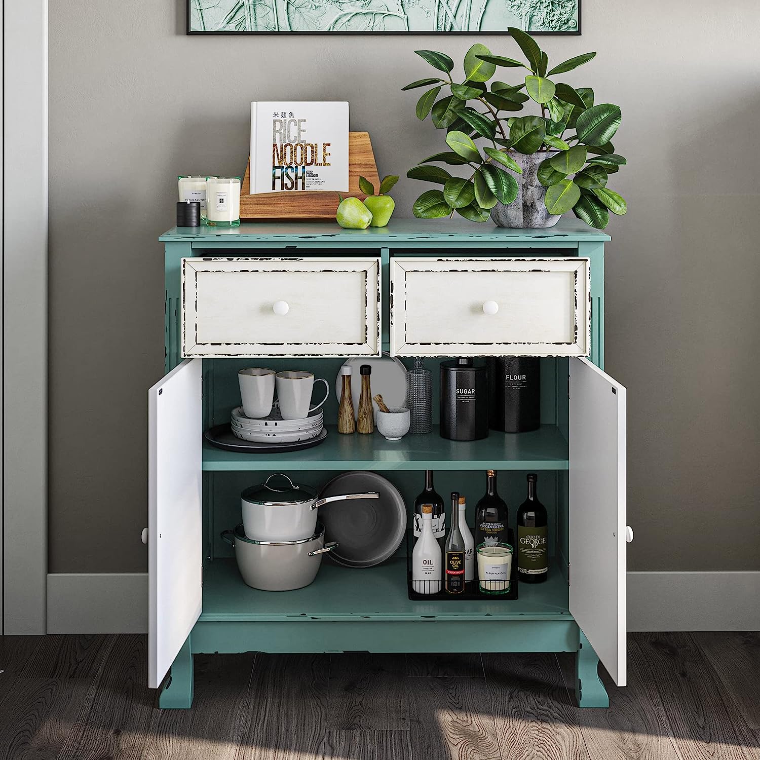 Two-Tone Corner Hutch