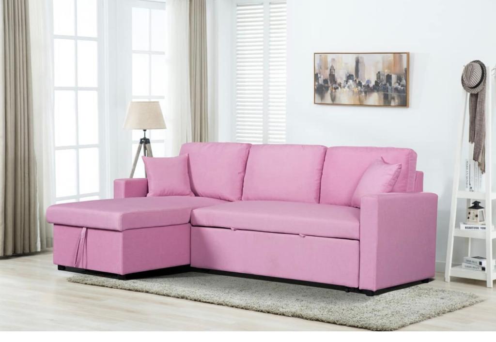 Aprilsoul Reversible Upholstered Sleeper Soft Sectional Sofa Bed