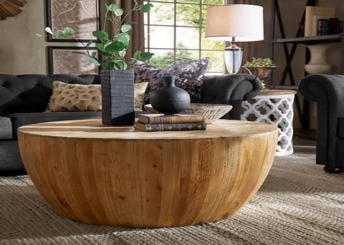 Wooden Drum Coffee Table